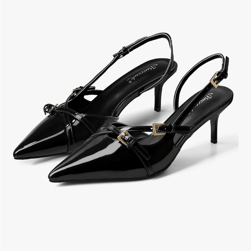 Black Slingback Heels